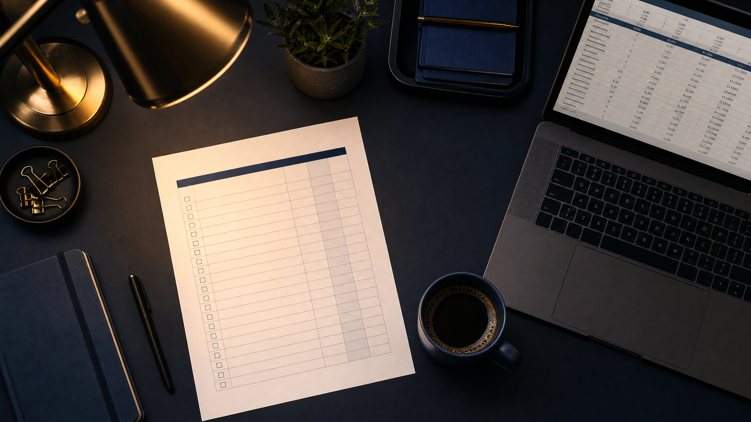Month-end close checklist on a finance desk